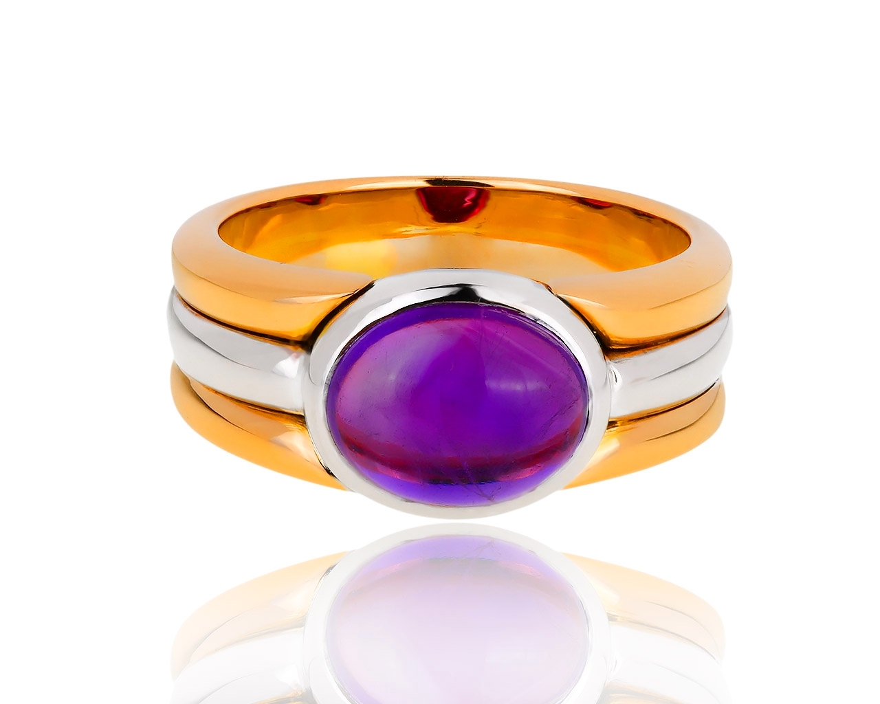 Прекрасное золотое кольцо с аметистом 201118/2