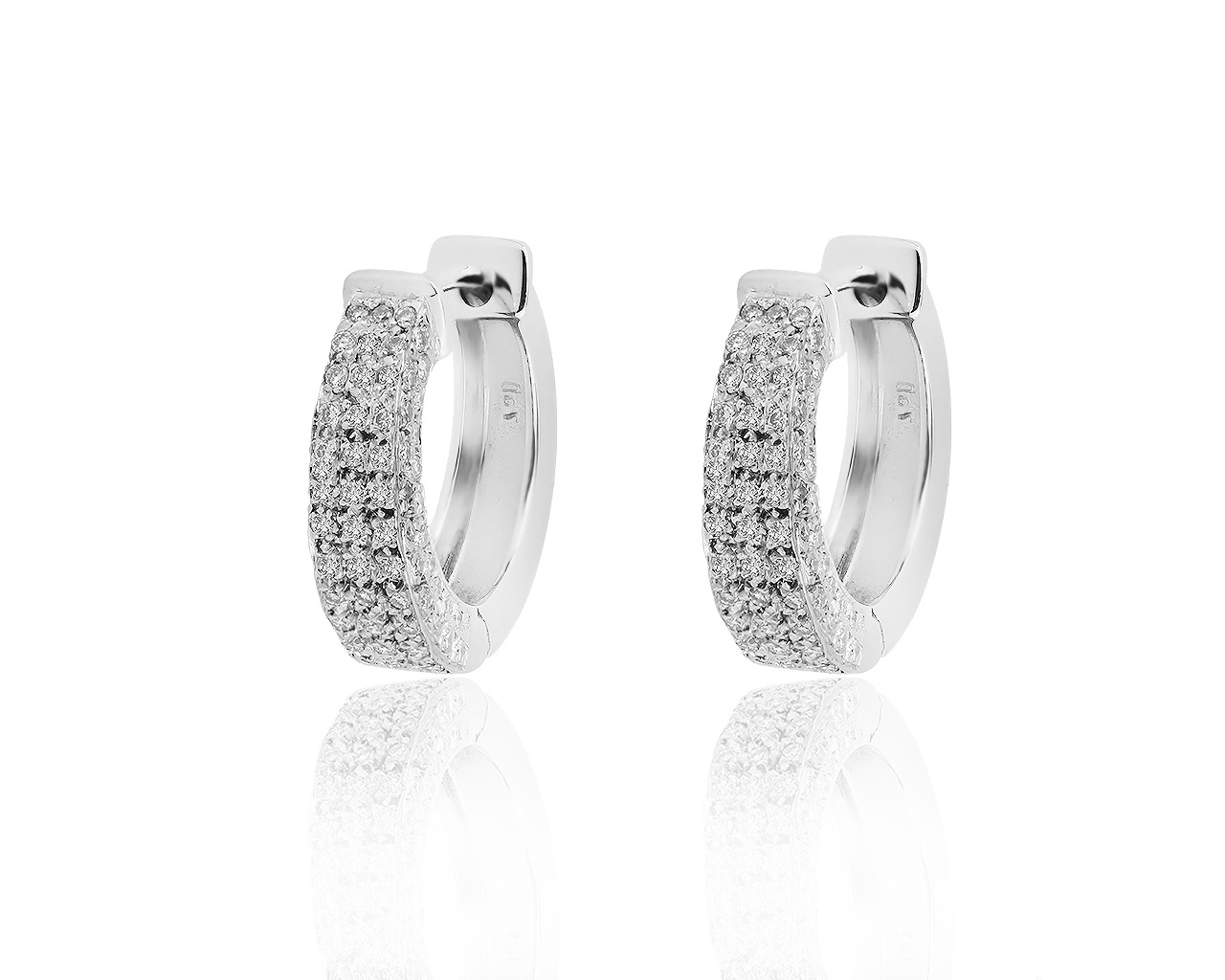 Солидные золотые серьги с бриллиантами 0.86ct 150519/3