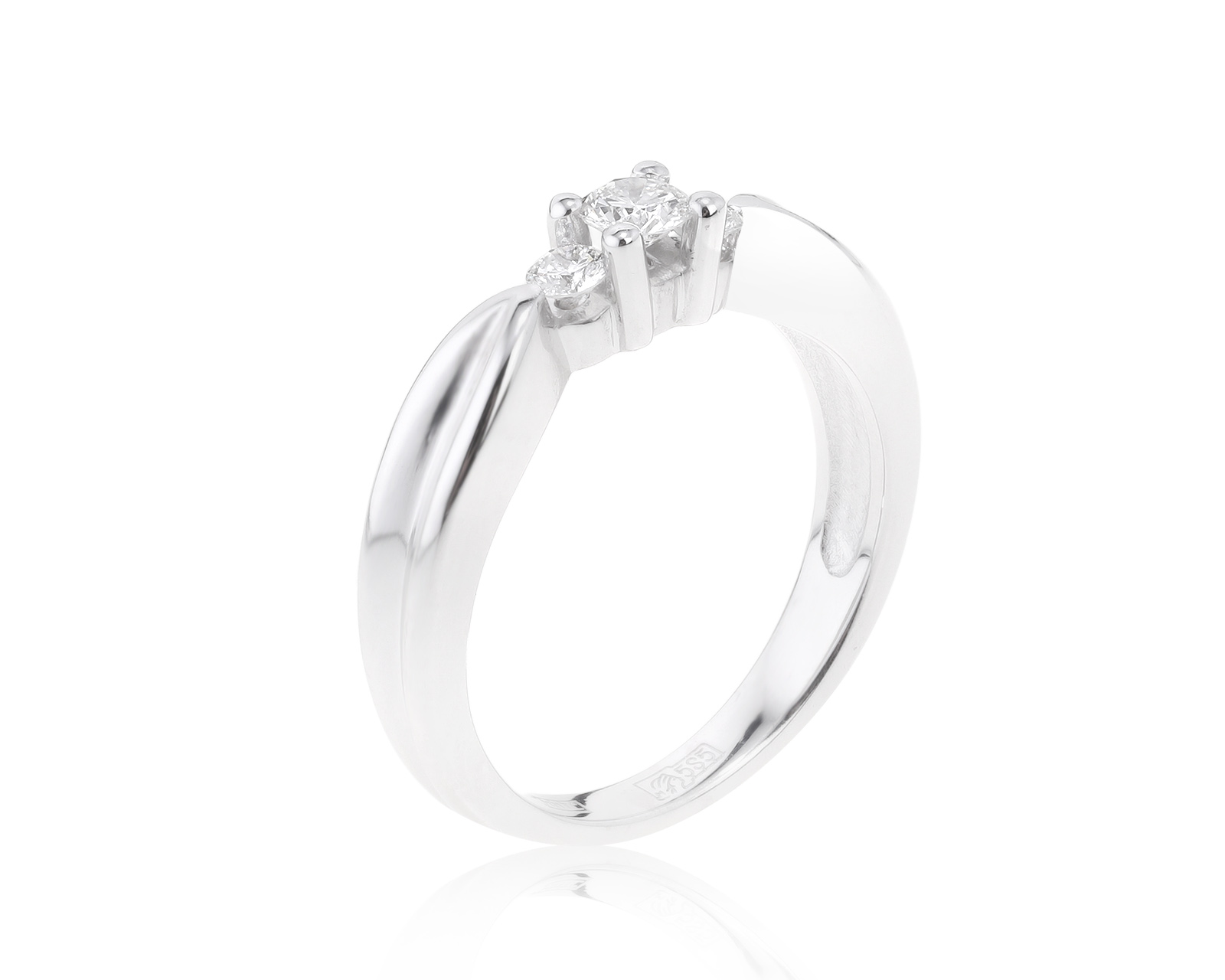 Солидное золотое кольцо с бриллиантами 0.30ct 270122/2