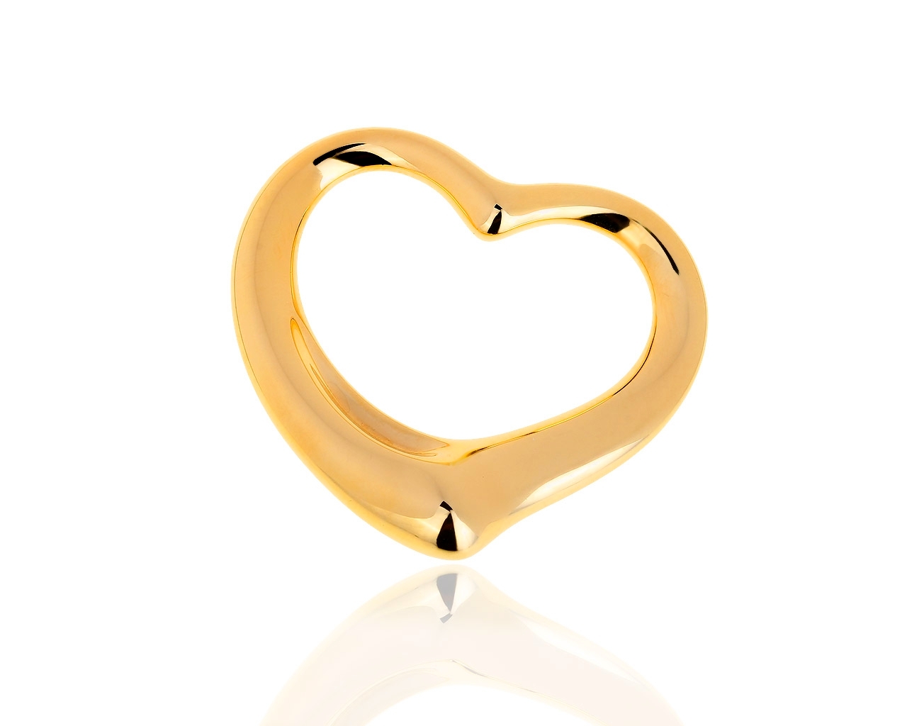 Золотая подвеска на шнурке Tiffany&Co Elsa Peretti Open Heart