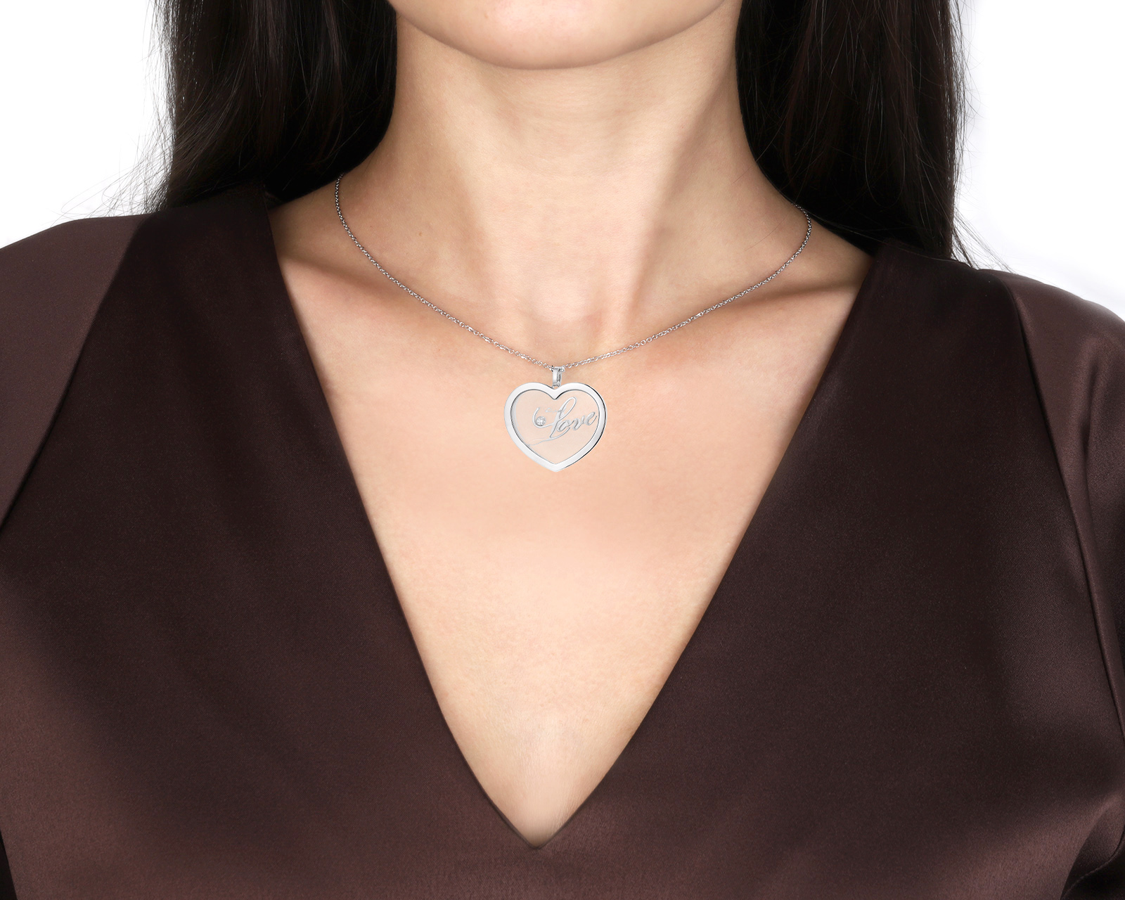 Оригинальный золотой кулон Chopard Happy Hearts