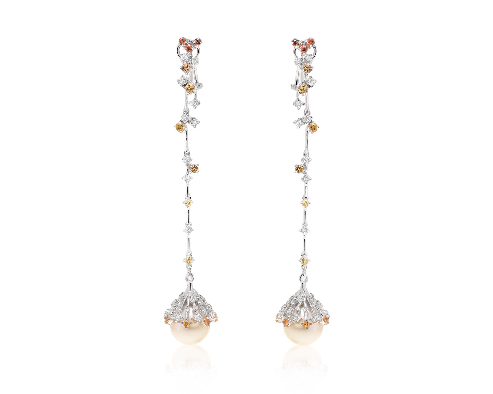 Прелестные золотые серьги с бриллиантами 1.95ct 271222/4