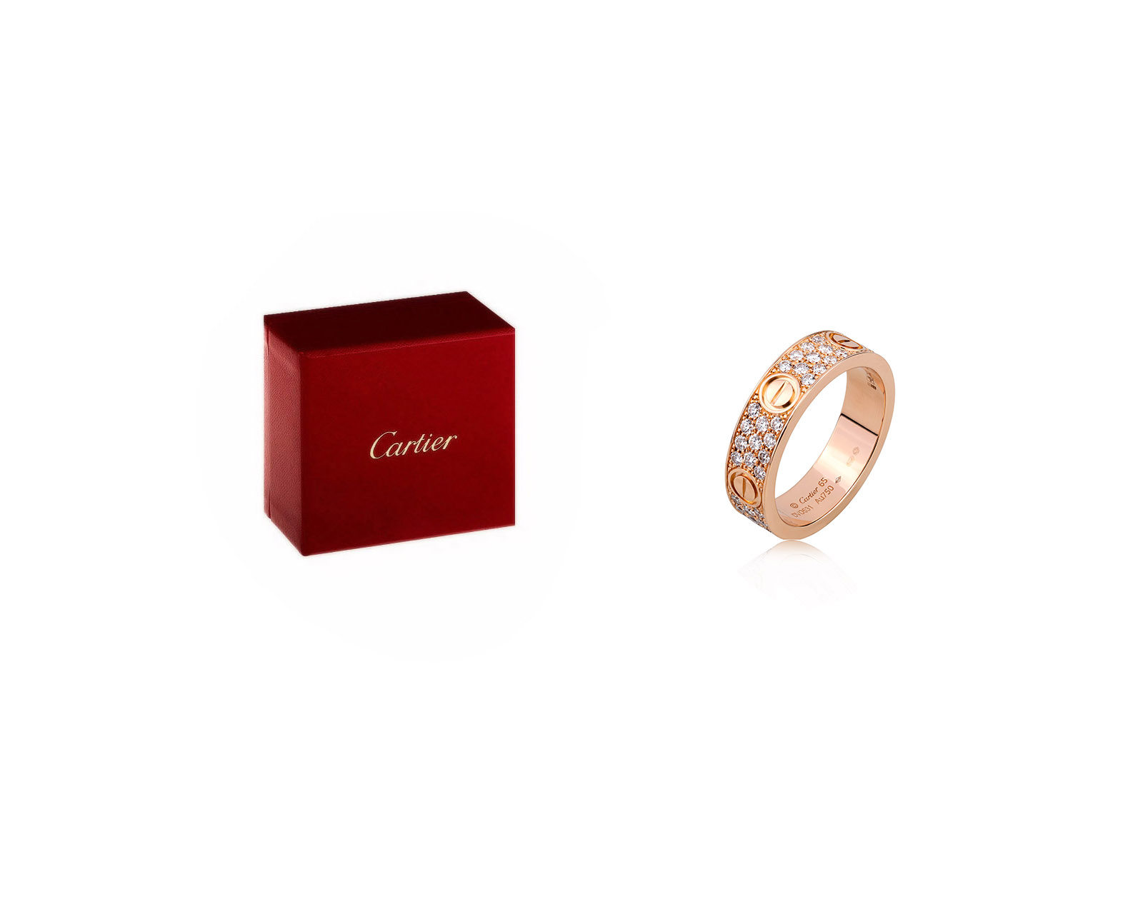 Оригинальное золотое кольцо с бриллиантами 0.77ct Cartier Love Classic