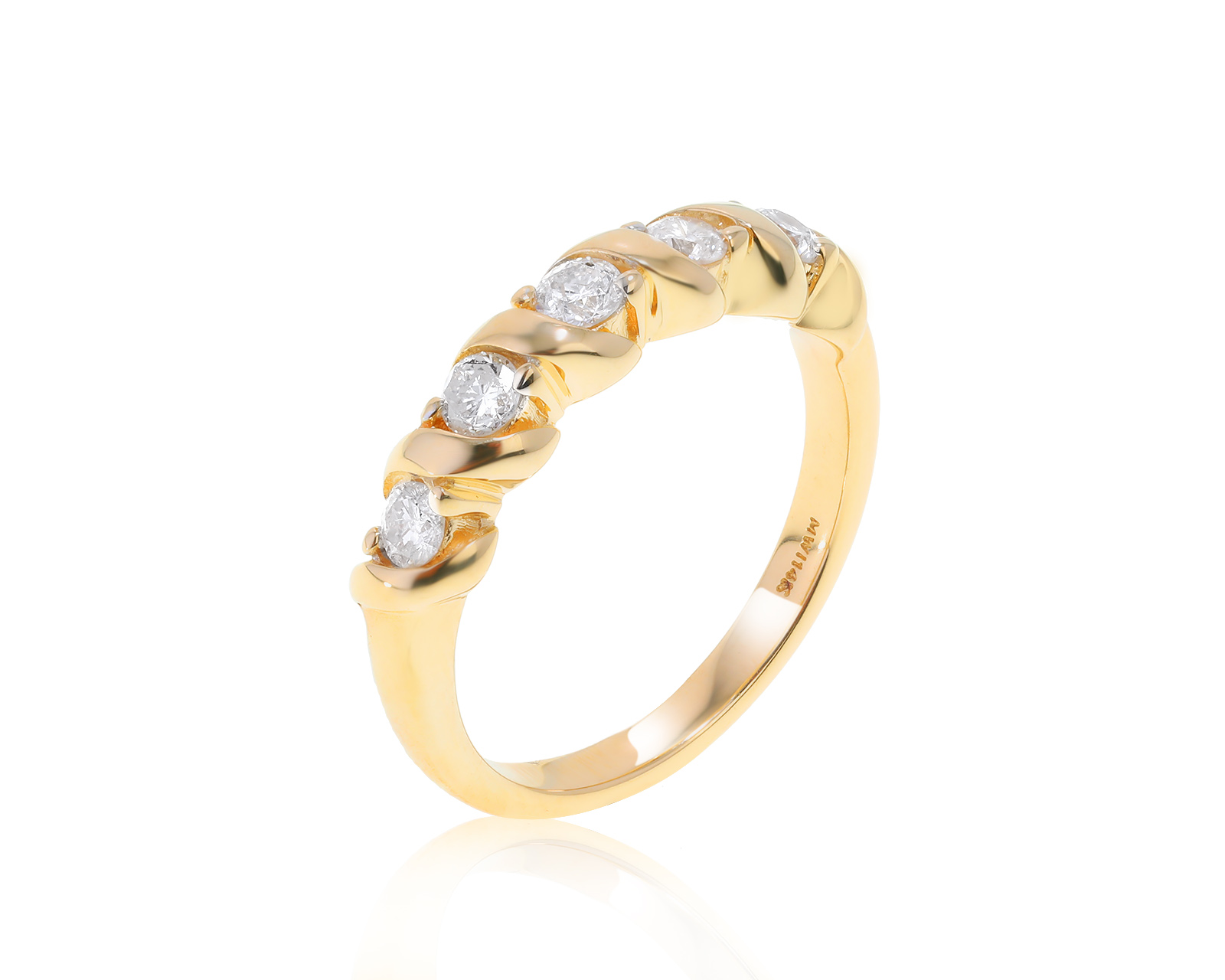 Изящное золотое кольцо с бриллиантами 0.45ct