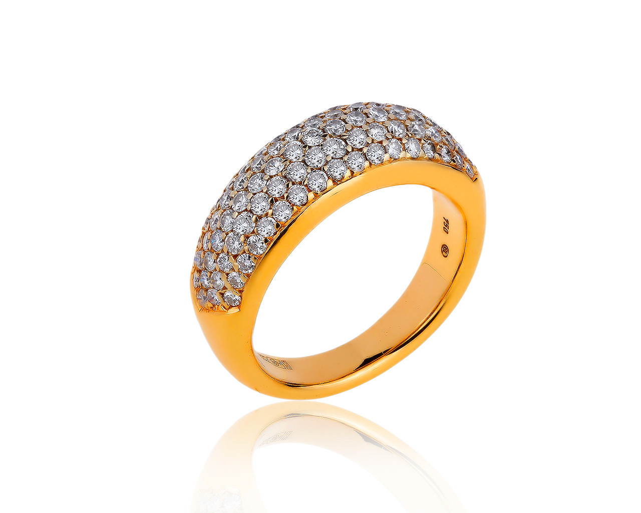Очаровательное золотое кольцо с бриллиантами 1.12ct