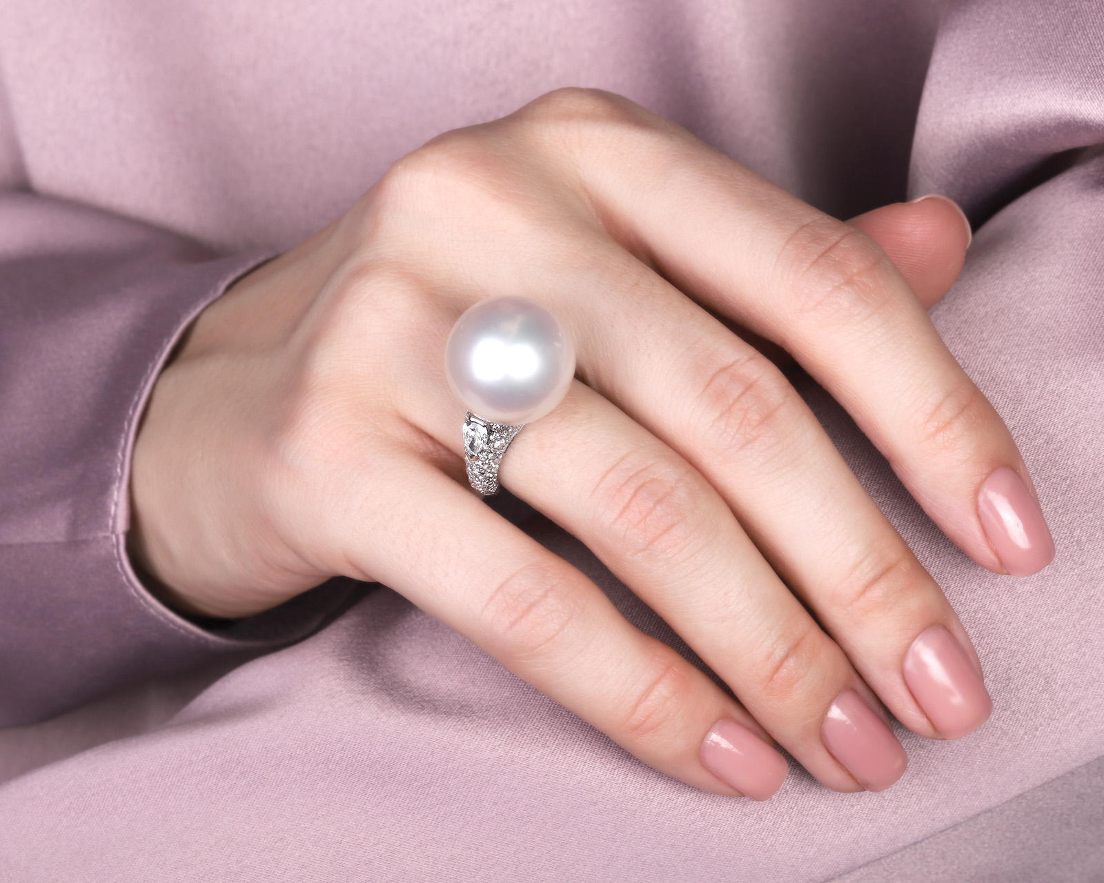 Оригинальное золотое кольцо с жемчугом 17.60 мм Ranzani Fabio e Fuse' Maria Lucia