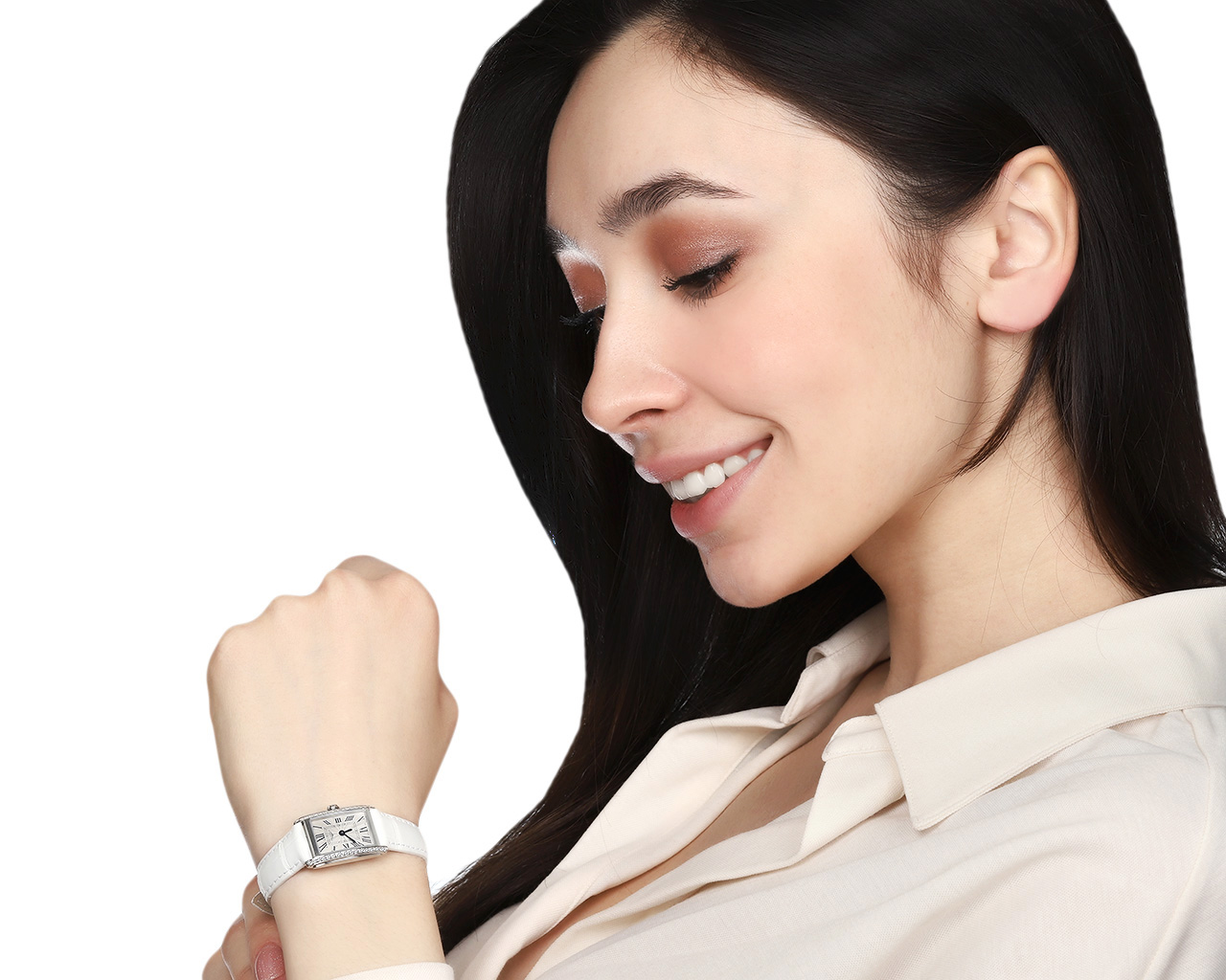 Оригинальные стальные часы с бриллиантами 0.28ct Longines