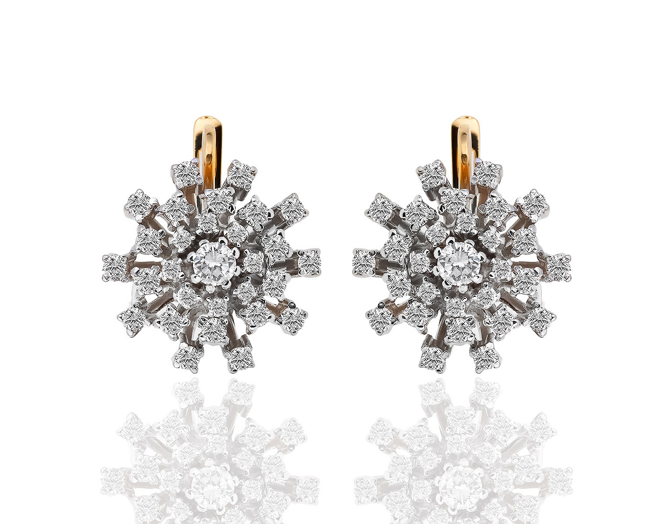 Винтажные золотые серьги с бриллиантами 2.02ct 151118/2