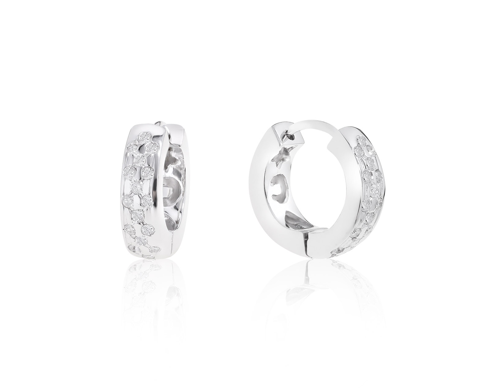 Стильные золотые серьги с бриллиантами 0.38ct 260122/12