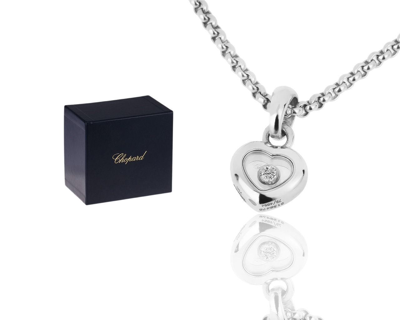 Золотая подвеска с бриллиантом 0.05ct Chopard Happy Diamonds