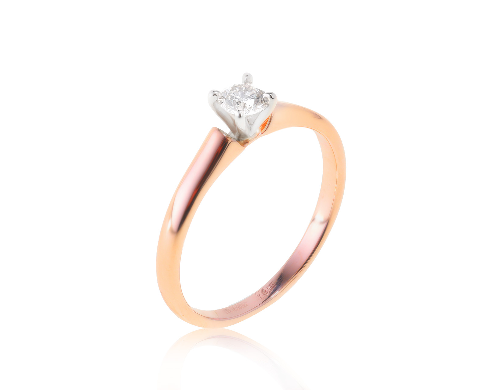 Оригинальное золотое кольцо с бриллиантом 0.21ct МЮЗ 050123/1 Оригинальное золотое кольцо с бриллиантом 0.21ct МЮЗ 050123/1