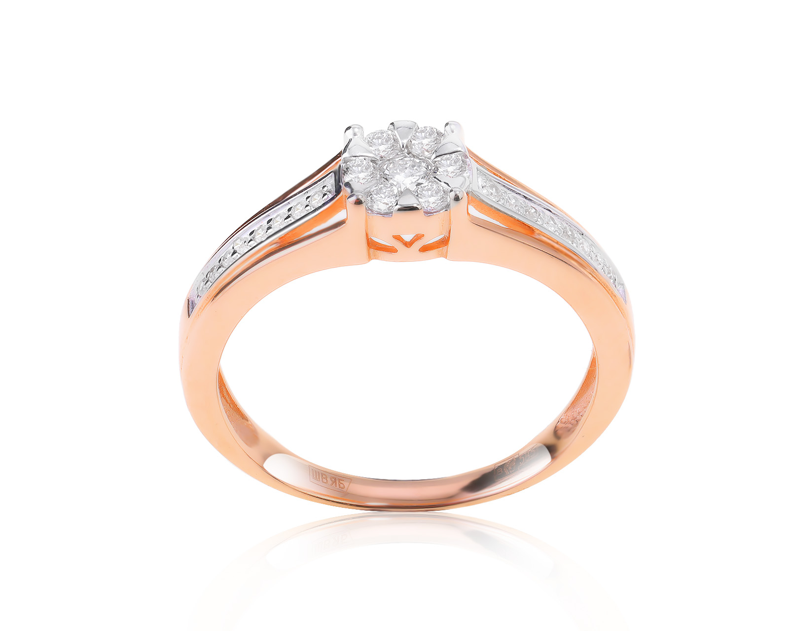 Золотое кольцо с бриллиантами 0.22ct 220224/3