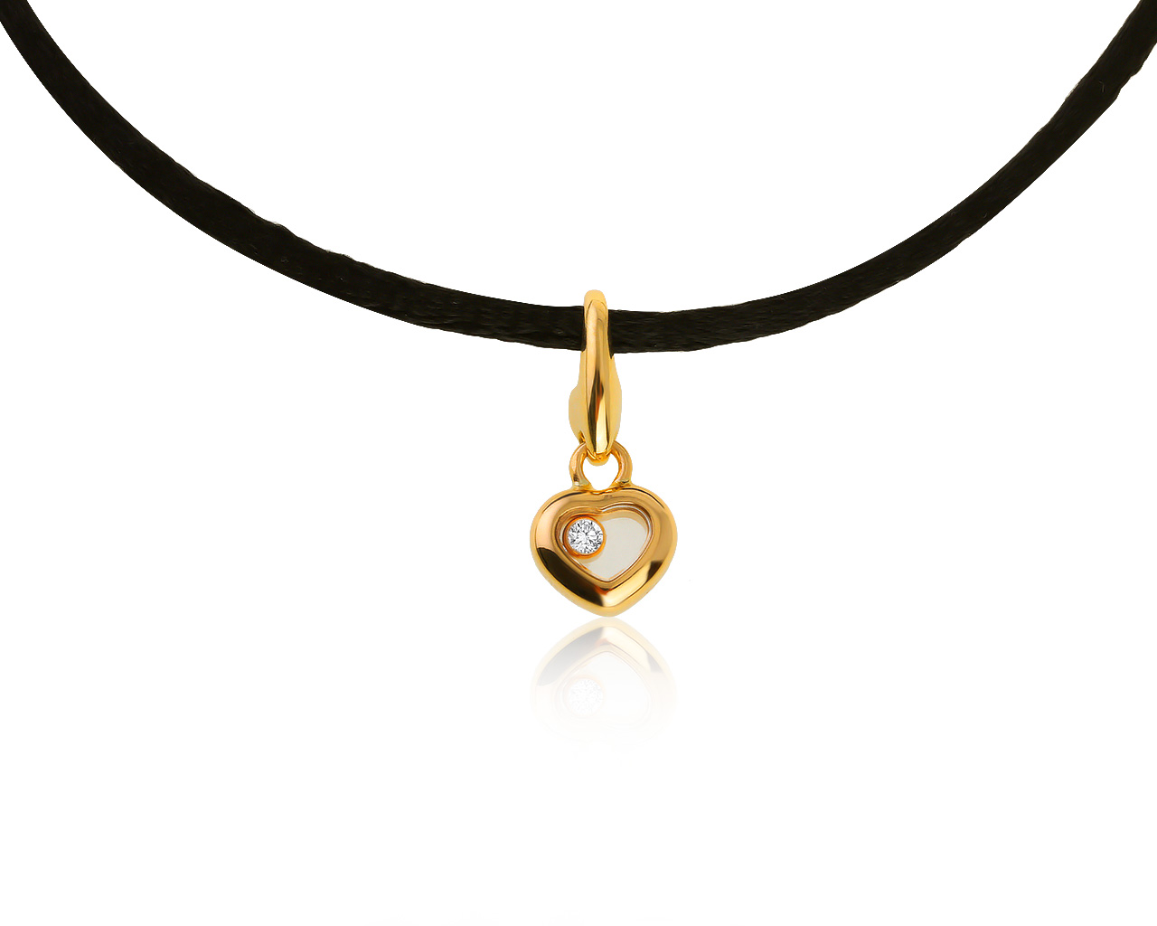 Оригинальный золотой кулон с бриллиантом 0.05ct Chopard Happy Diamonds 020521/2