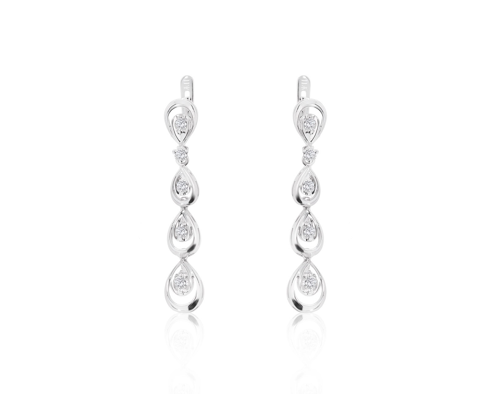 Красивые золотые серьги с бриллиантами 0.51ct