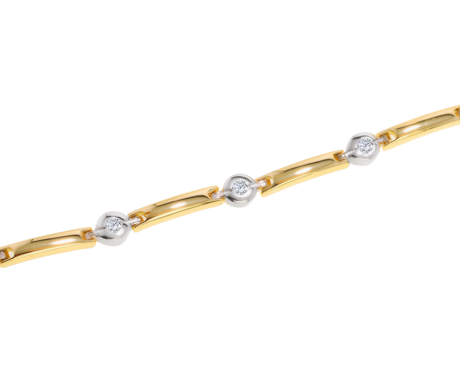 Модный золотой браслет с бриллиантами 0.46ct