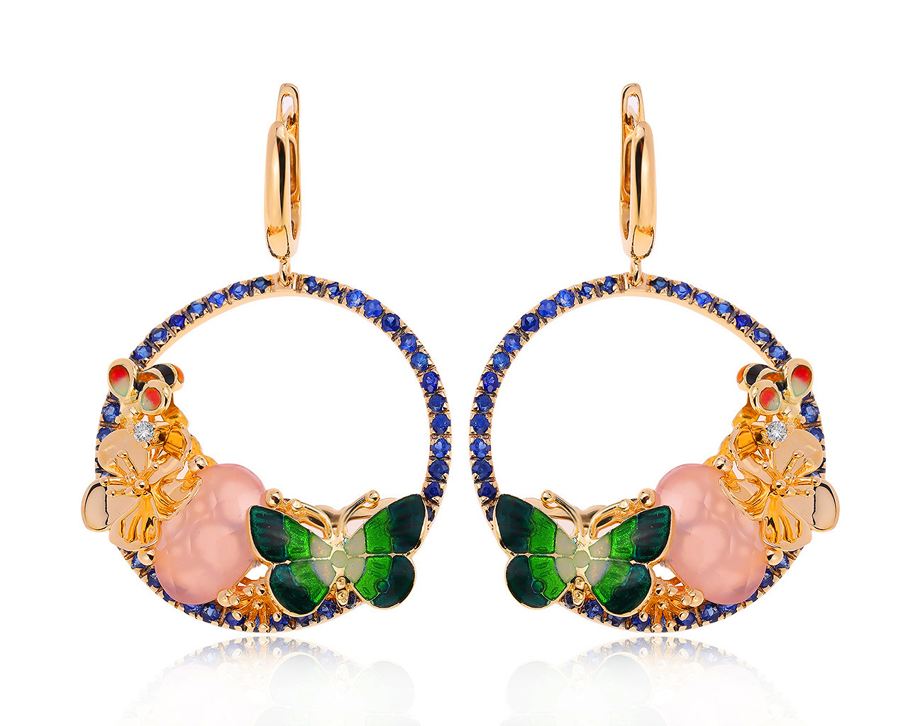 Оригинальные золотые серьги с кварцами 5.62ct Roberto Bravo Noah`s Ark 280920/4