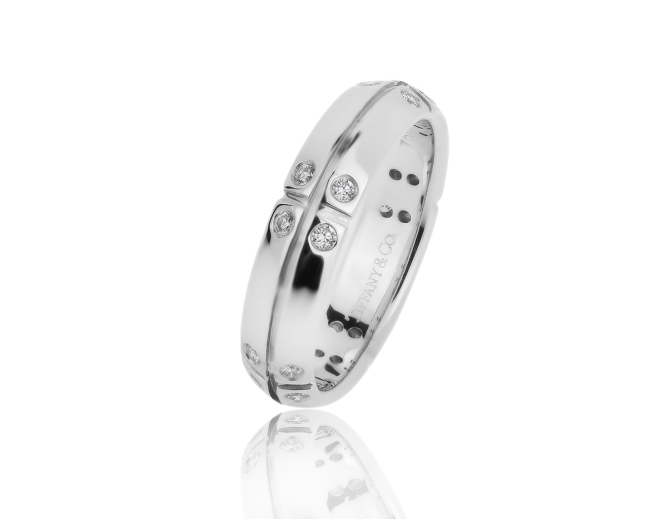 Оригинальное золотое кольцо с бриллиантами 0.20ct Tiffany&Co 060919/2