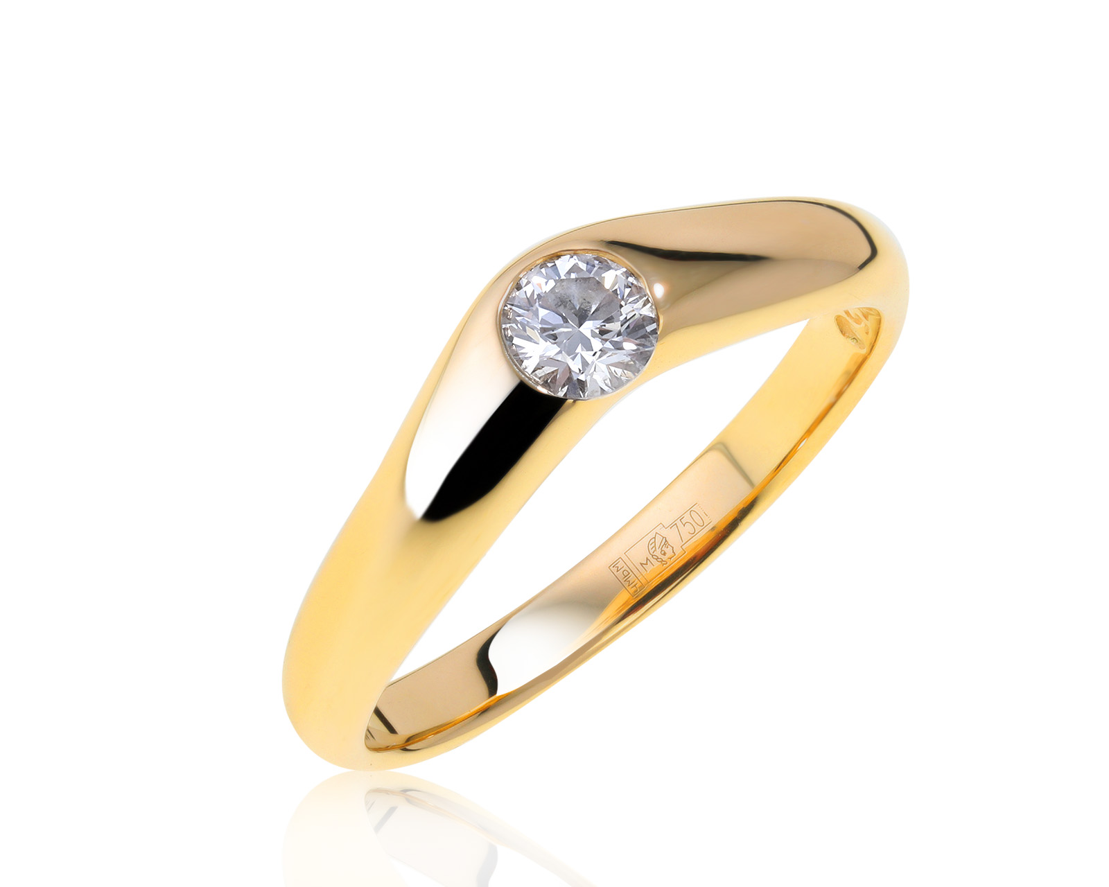 Оригинальное золотое кольцо с бриллиантом 0.20ct Tiffany&Co E. Peretti