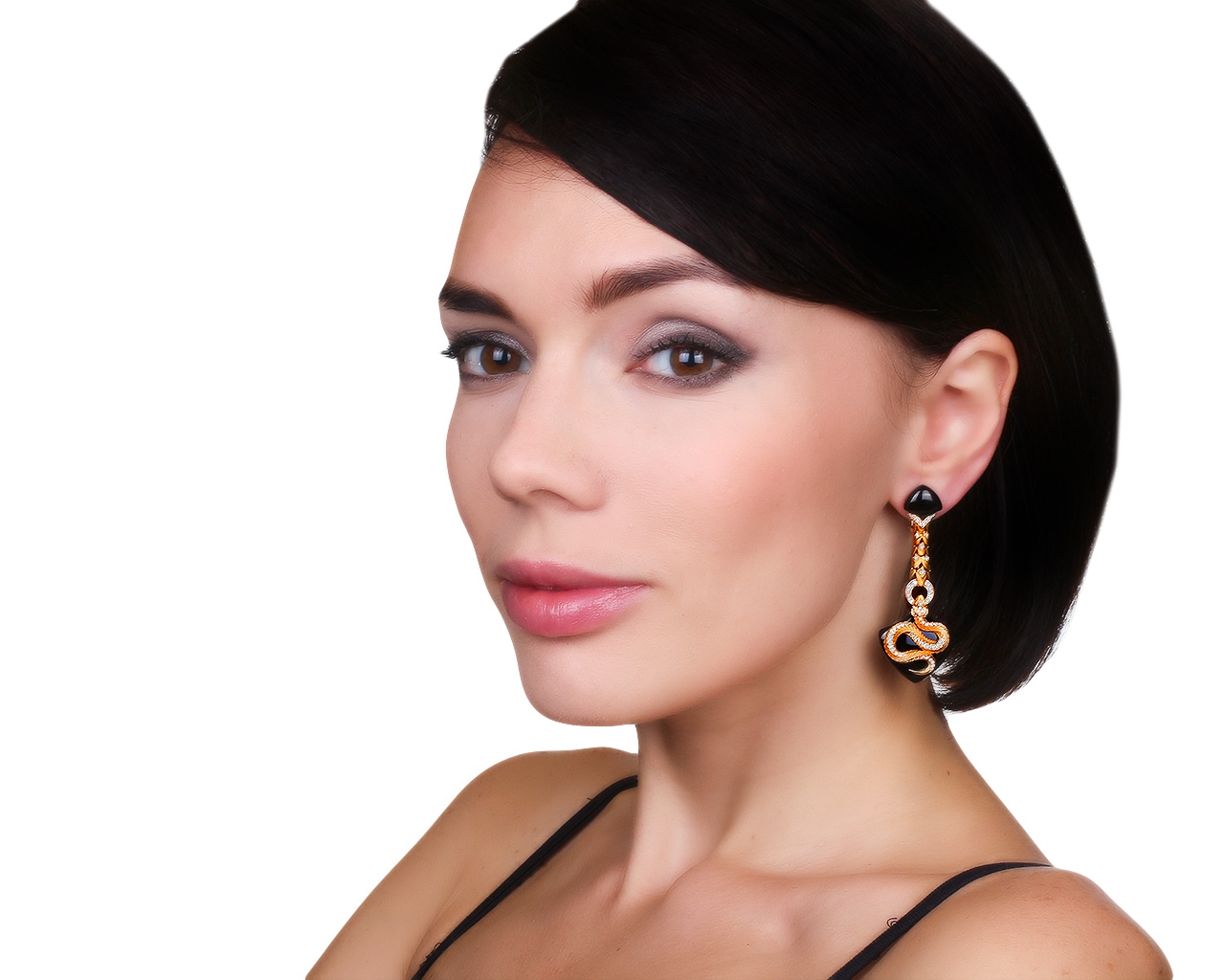 Оригинальные золотые серьги с ониксом 25.00ct Magerit