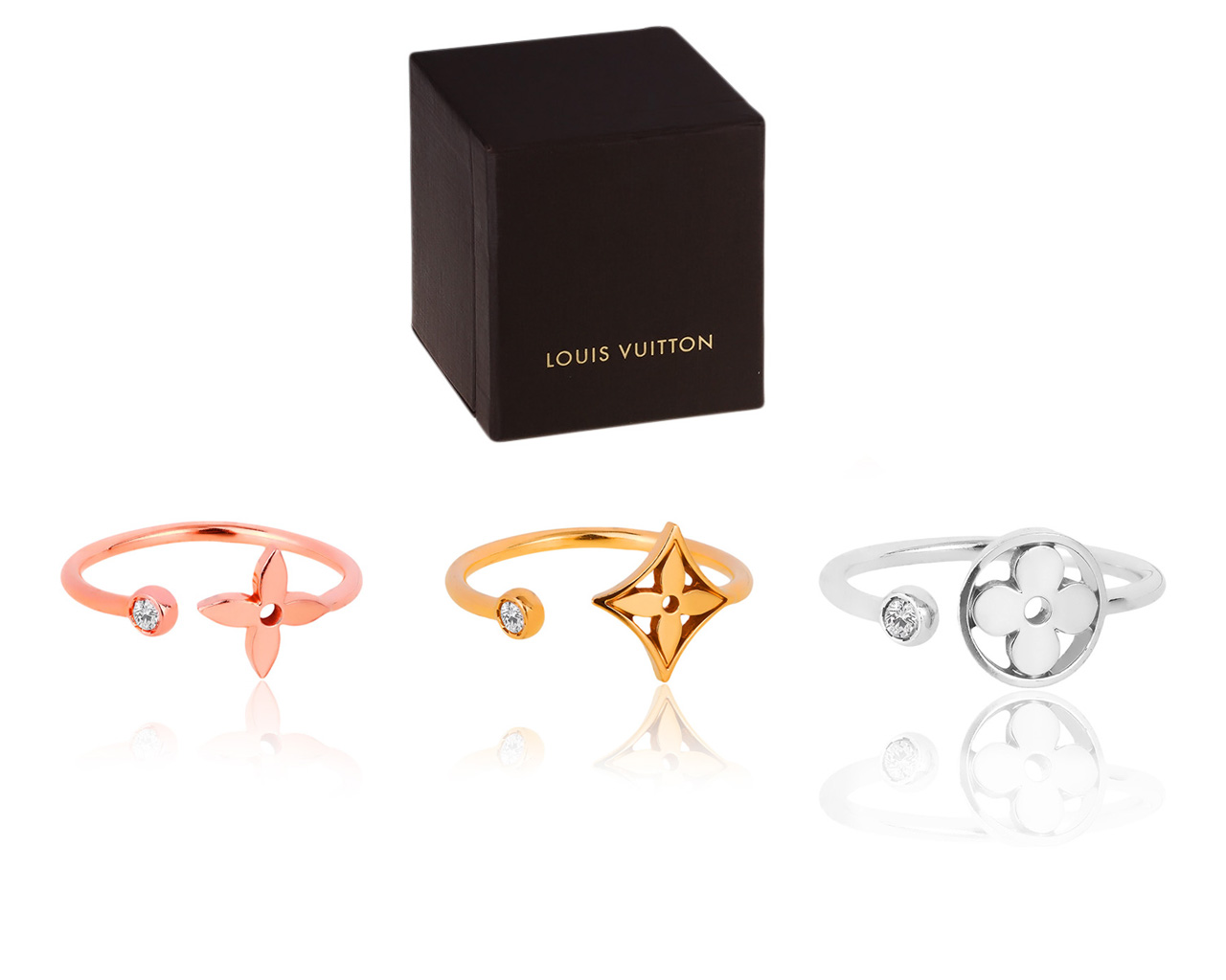 Золотое кольцо с бриллиантами 0.12ct Louis Vuitton Blossom 021018/9