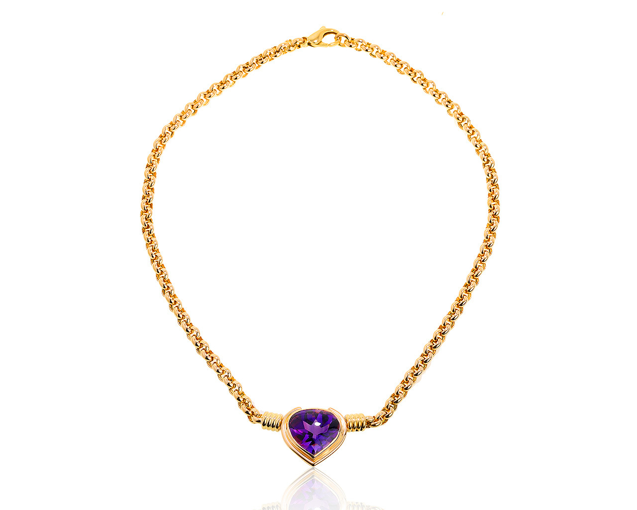 Оригинальное золотое колье с аметистом 19.23ct Adler