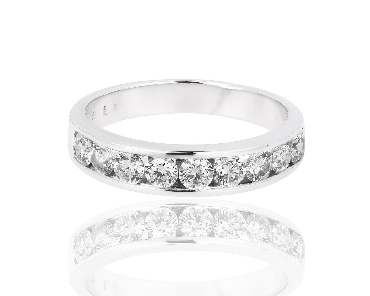 Золотое кольцо с бриллиантовой дорожкой 0.75ct 041218/1