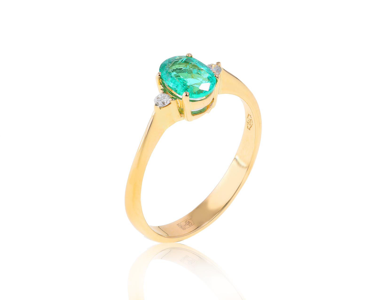 Золотое кольцо с изумрудом 0.60ct 010623/8