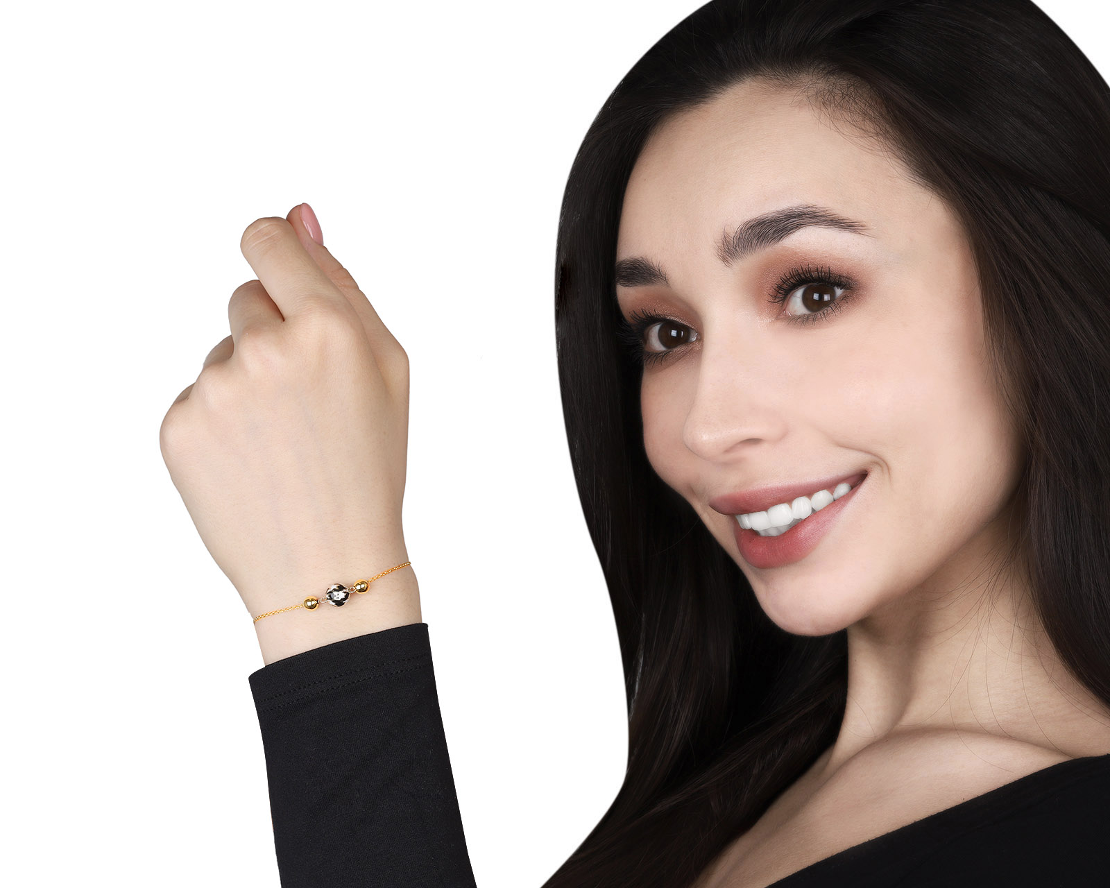 Оригинальный золотой браслет Roberto Bravo Pied De Poule