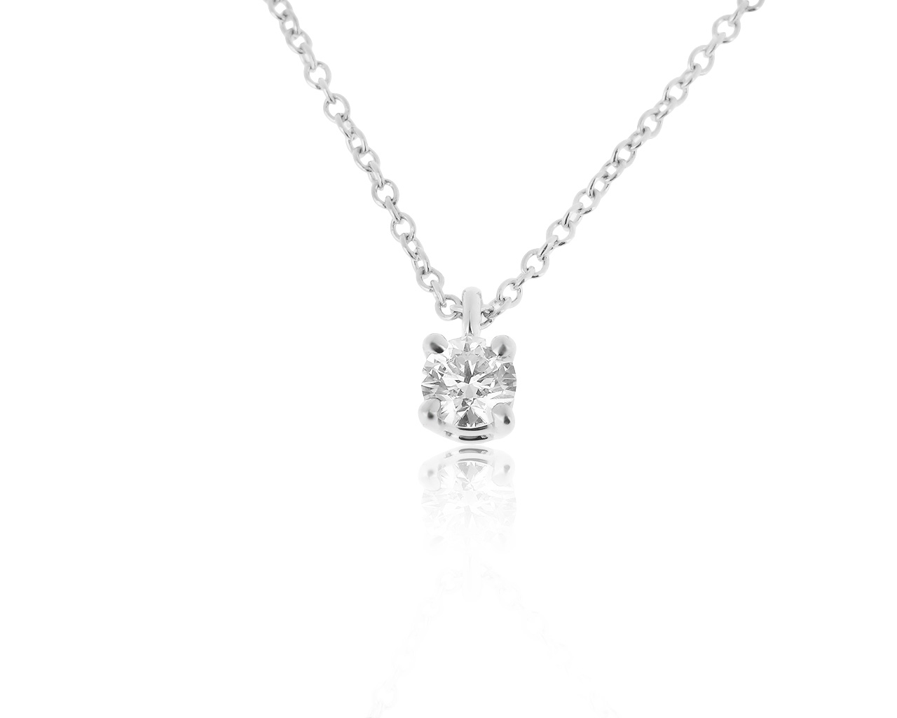 Оригинальный платиновый кулон с бриллиантом 0.17ct Tiffany&Co Solitaire 201020/19