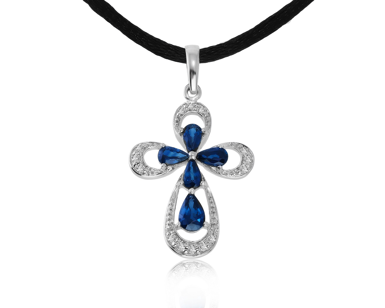 Красивый золотой кулон с сапфирами 1.48ct 151020/13