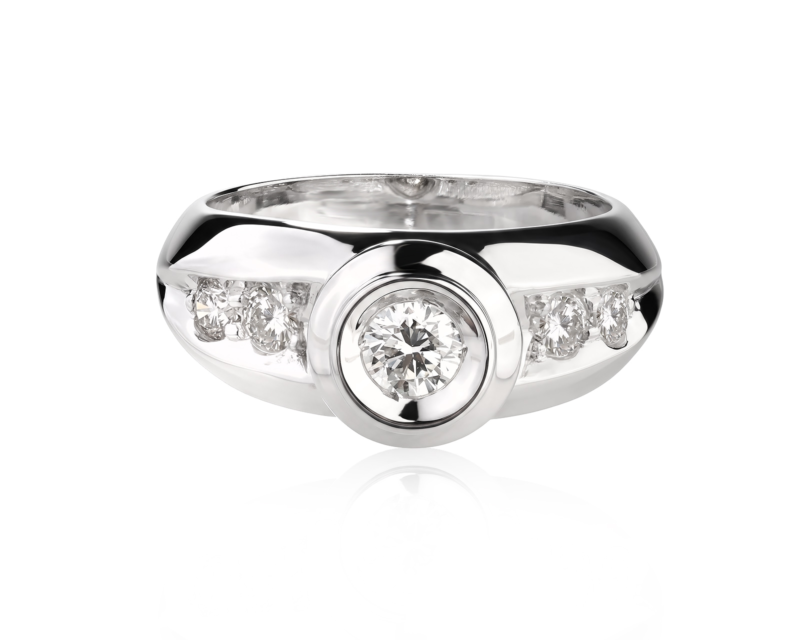 Золотое кольцо с бриллиантами 0.42ct