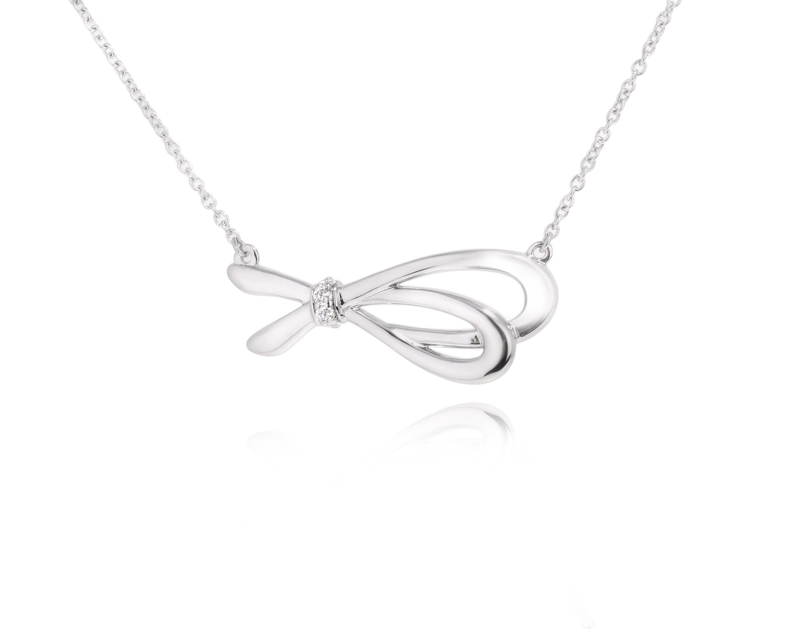 Оригинальное золотое колье с бриллиантами 0.04ct Tiffany&Co Bow 300125/25