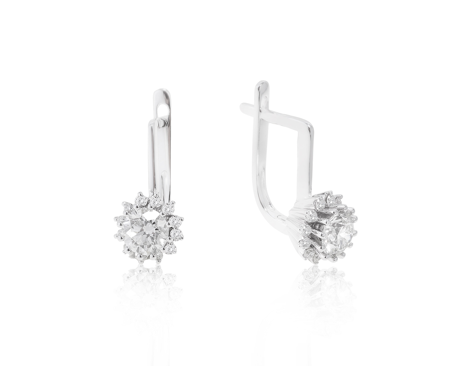 Прекрасные золотые серьги с бриллиантами 1.77ct 020722/12