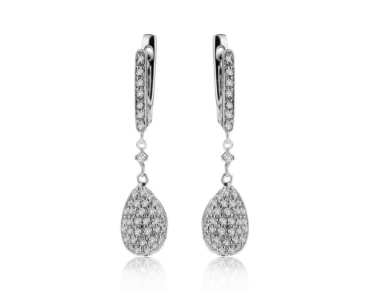 Праздничные золотые серьги с бриллиантами 0.77ct 210620/1