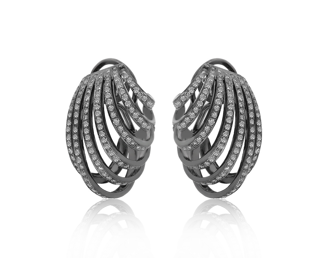 Праздничные золотые серьги с бриллиантами 1.54ct 080720/11