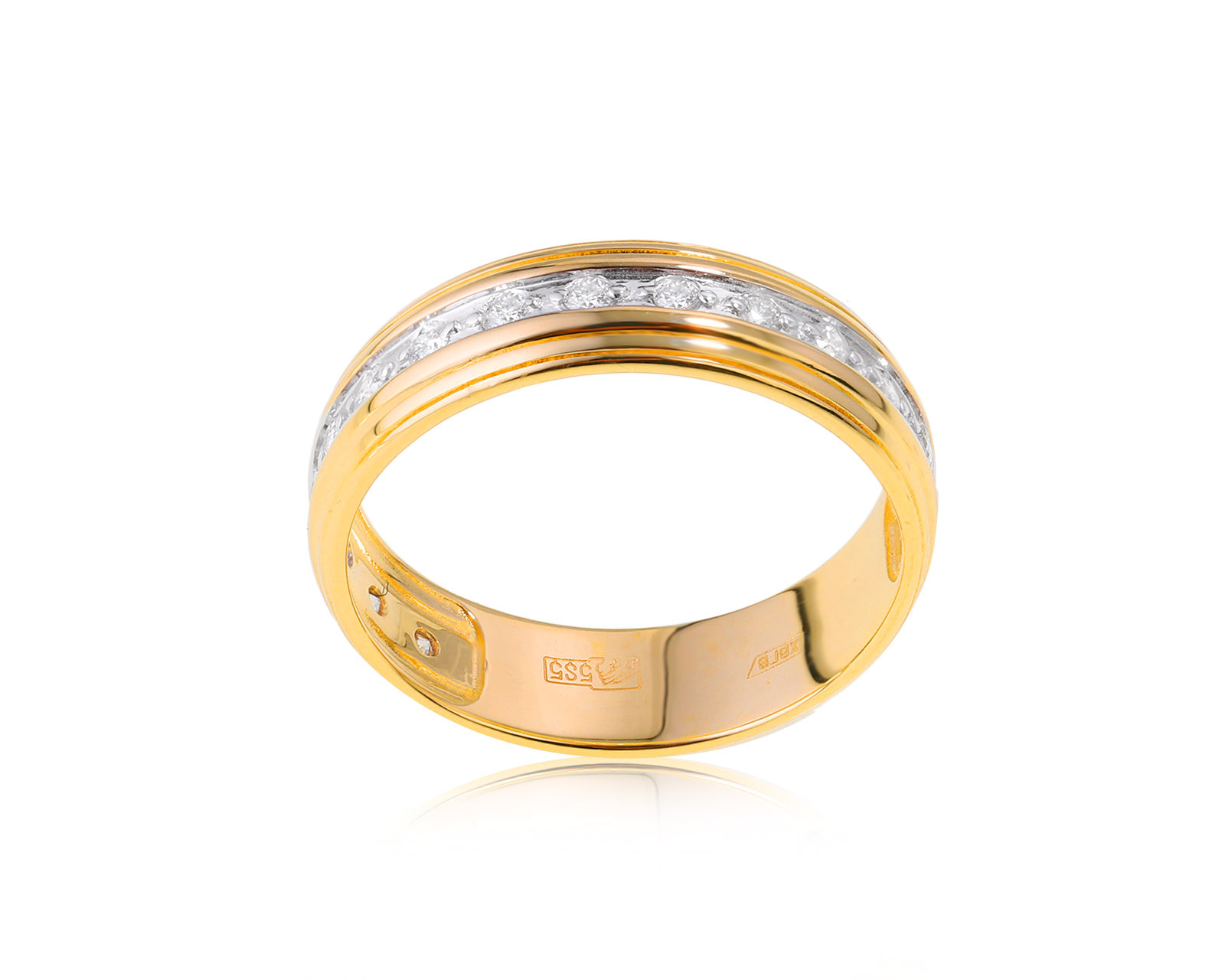 Золотое кольцо с бриллиантами 0.18ct 180524/28