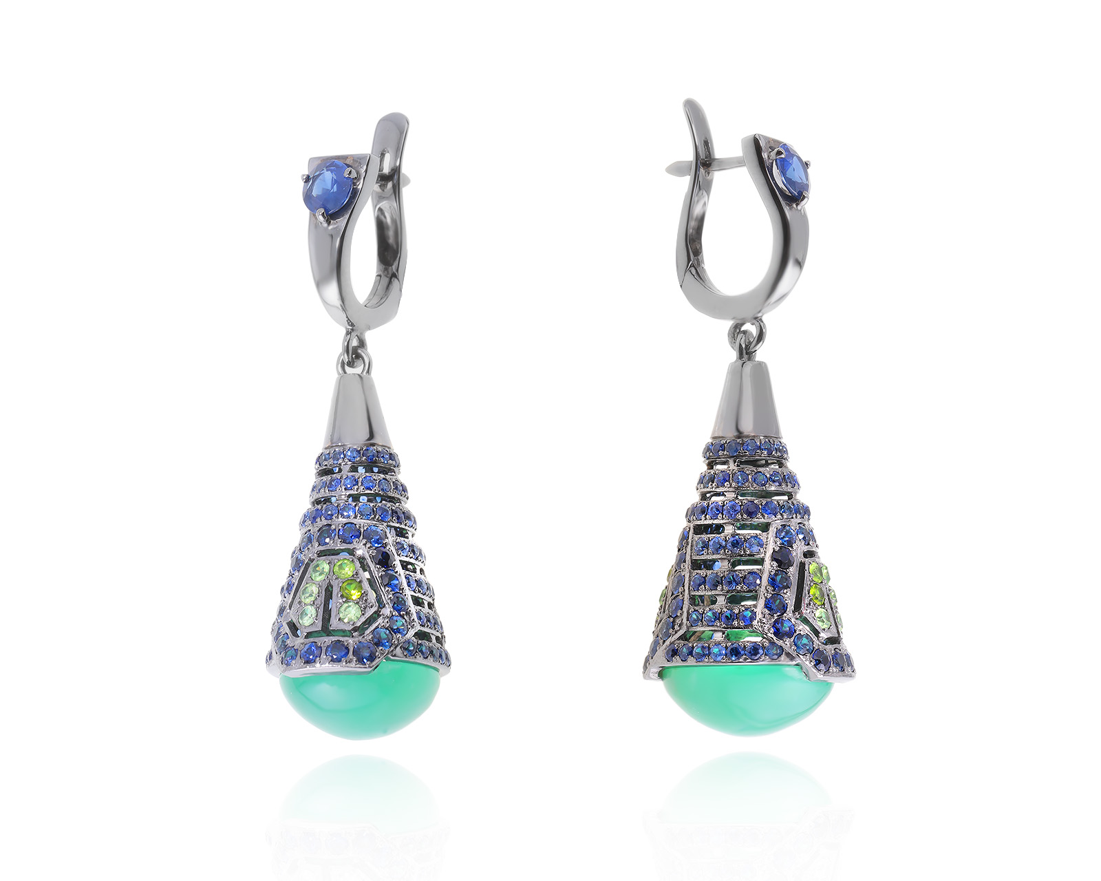 Золотые серьги с цветными камнями 21.82ct 050424/14