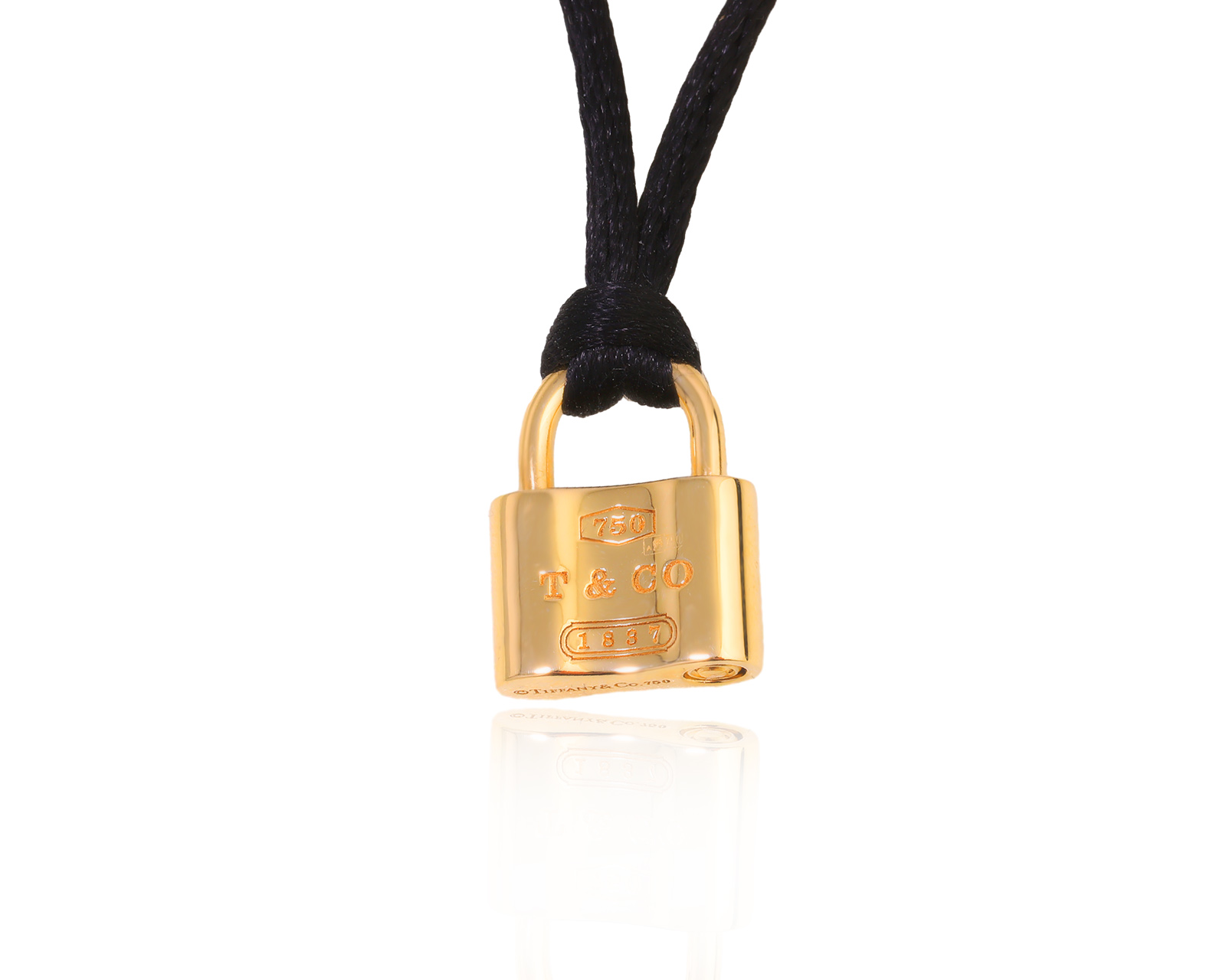 Оригинальный золотой кулон Tiffany&Co Lock