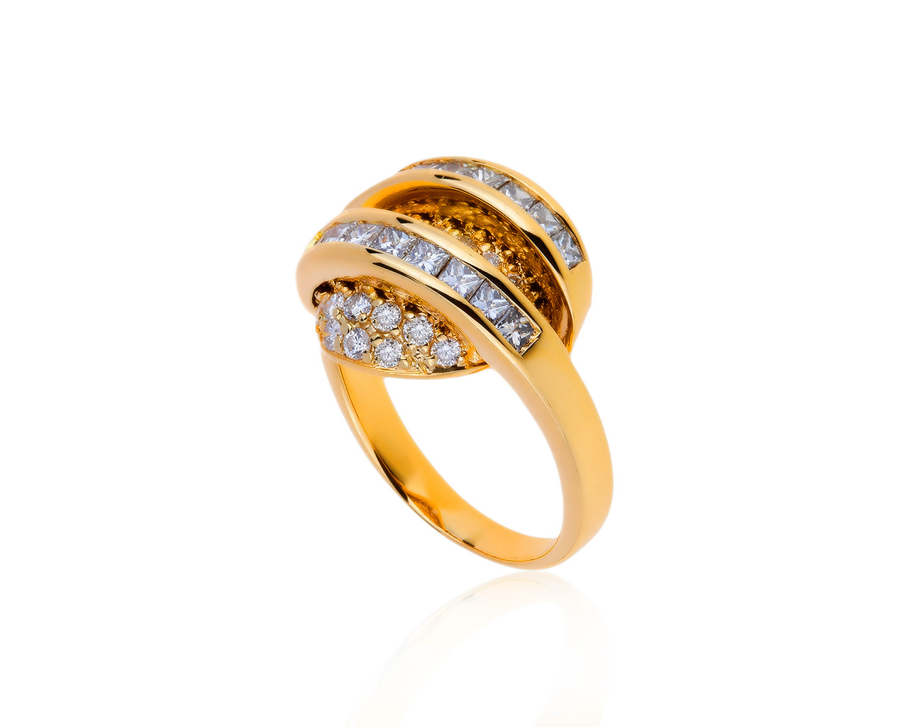 Притягательное золотое кольцо с бриллиантами 1.20ct 131219/7