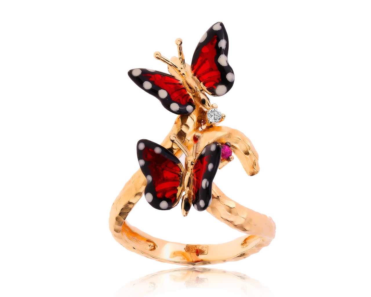 Оригинальное золотое кольцо с бриллиантом 0.027ct Roberto Bravo 230820/5