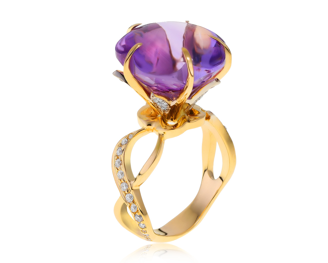 Королевское золотое кольцо с аметистом 13.21ct 150421/10