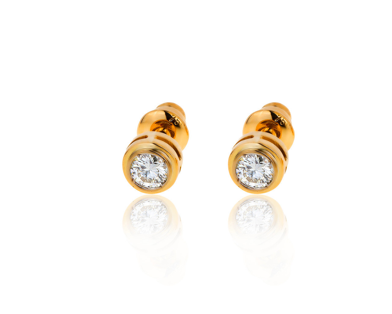 Притягательные золотые серьги с бриллиантами 0.63ct 280519/1