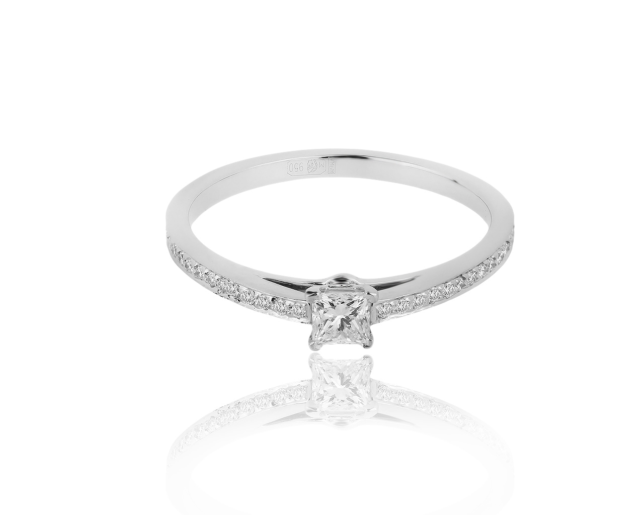 Оригинальное платиновое кольцо с бриллиантами 0.29ct Tiffany&Co 011019/2