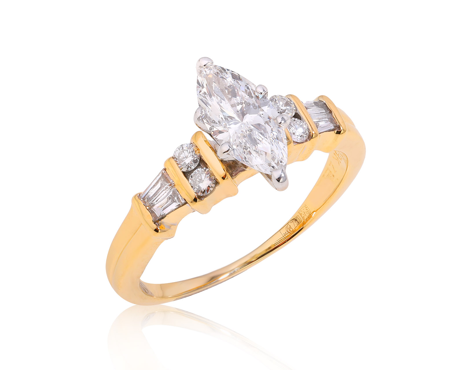 Золотое кольцо с бриллиантами 0.99ct