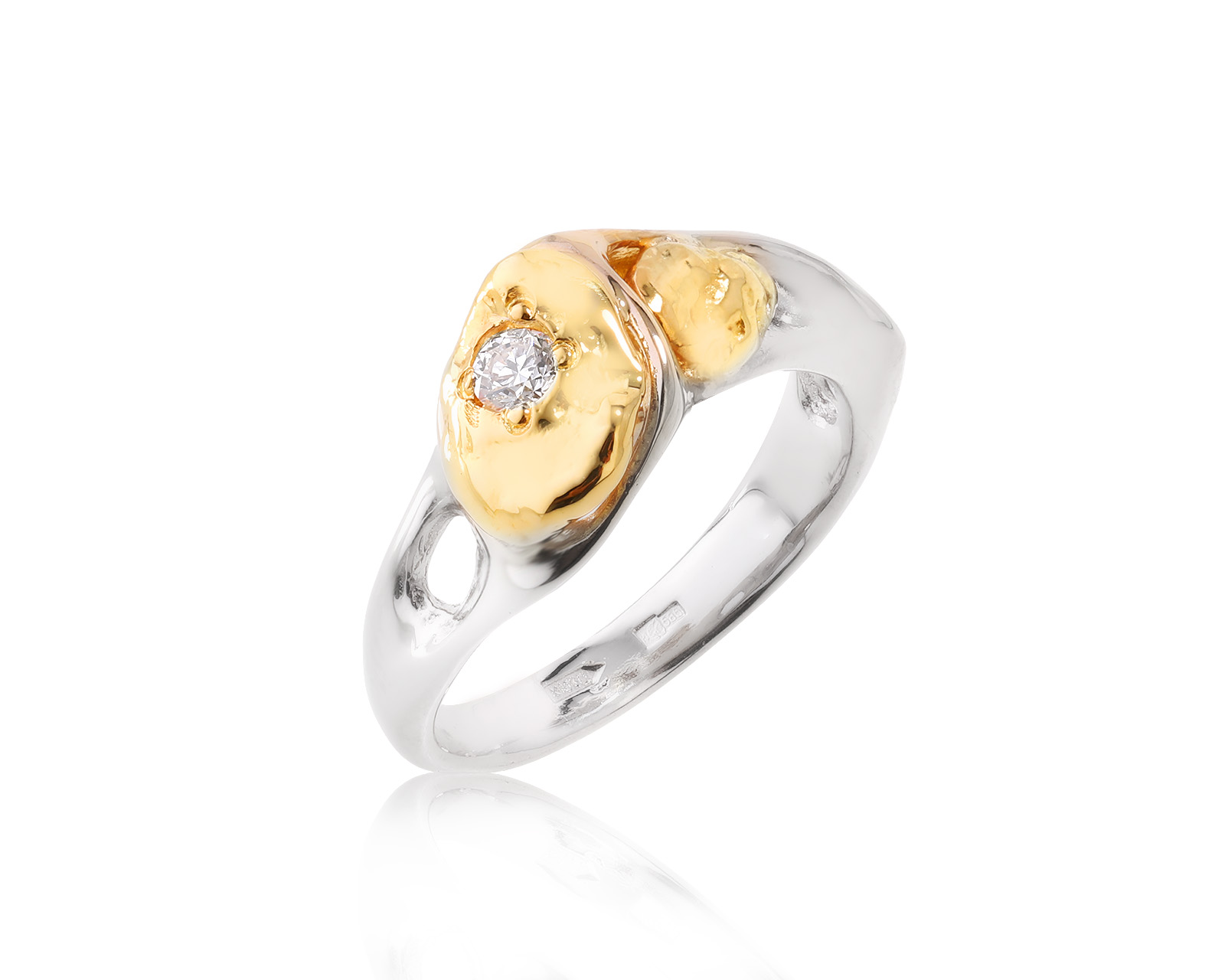 Золотое кольцо с бриллиантом 0.10ct