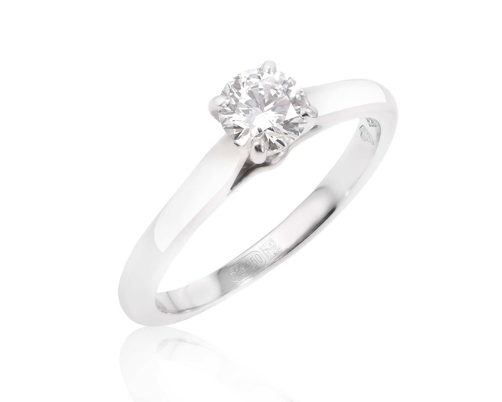 Оригинальное платиновое кольцо с бриллиантом 0.37ct Cartier 070325/2 Оригинальное платиновое кольцо с бриллиантом 0.37ct Cartier 070325/2