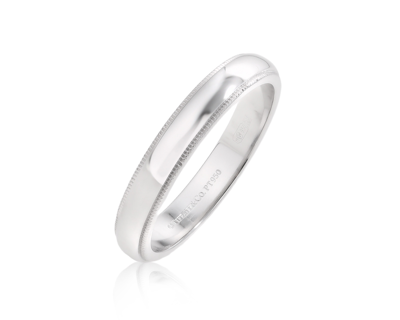 Оригинальное платиновое кольцо Tiffany&Co Milgrain 130325/1