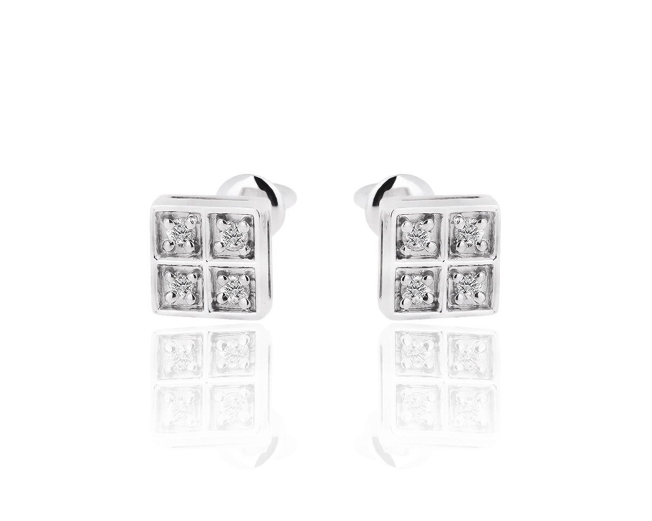 Золотые серьги пусеты с бриллиантами 0.27ct 101018/29