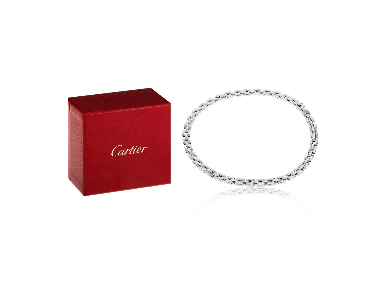 Оригинальное золотое колье Cartier Maillon Panthere