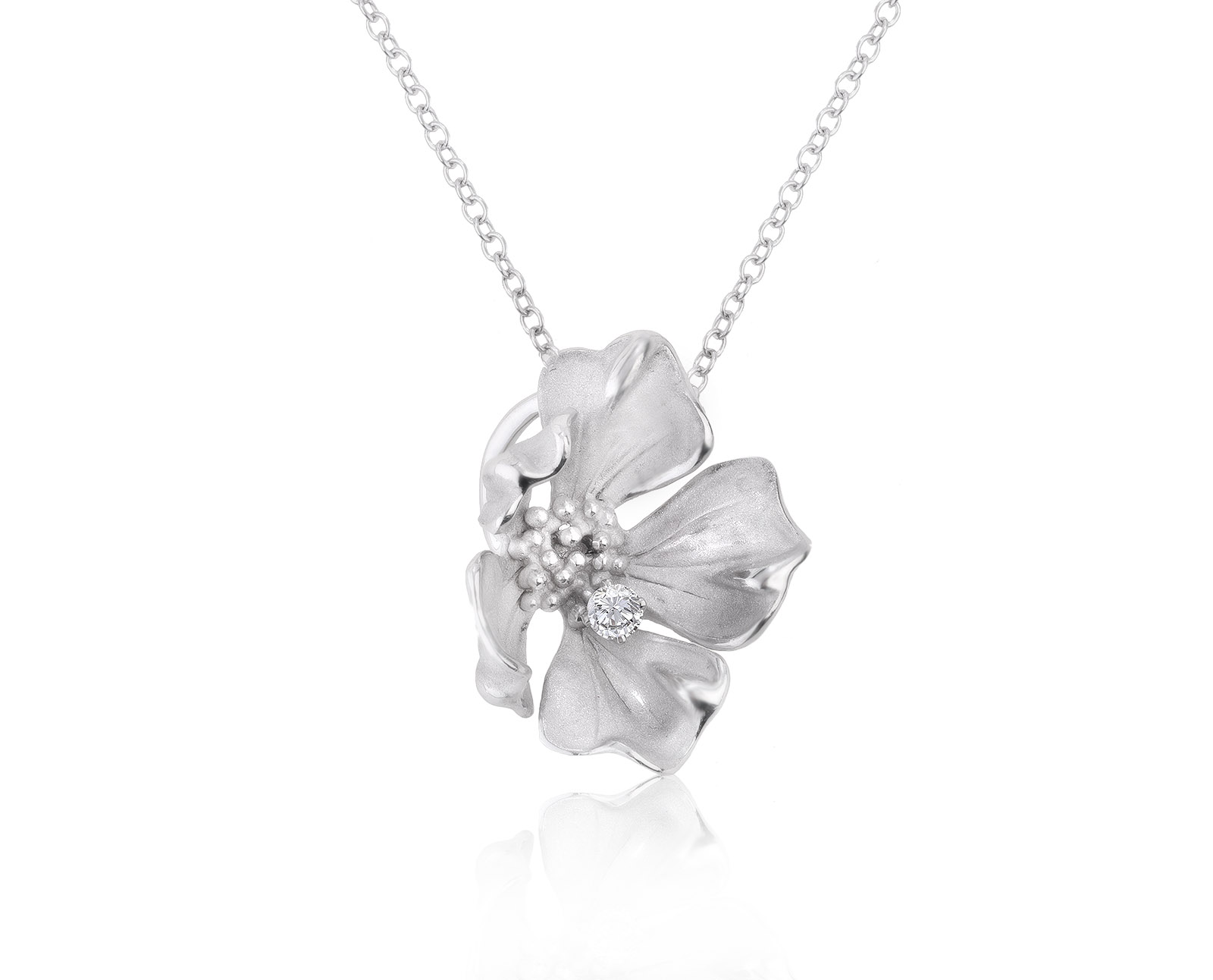 Оригинальный золотой кулон с бриллиантом 0.10ct Annamaria Cammilli Flori Di Pesco 200921/6 Оригинальный золотой кулон с бриллиантом 0.10ct Annamaria Cammilli Flori Di Pesco 200921/6